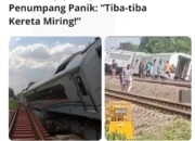 KA Purwojaya Anjlok di Bekasi, Penumpang Panik: “Tiba-tiba Kereta Miring!”