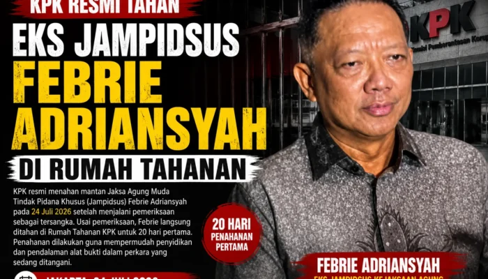 KPK Resmi Tahan Eks Jampidsus Febrie Adriansyah di Rumah Tahanan