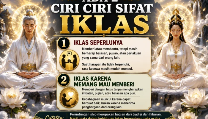 ADA 2 CIRI SIKAP IKHLAS