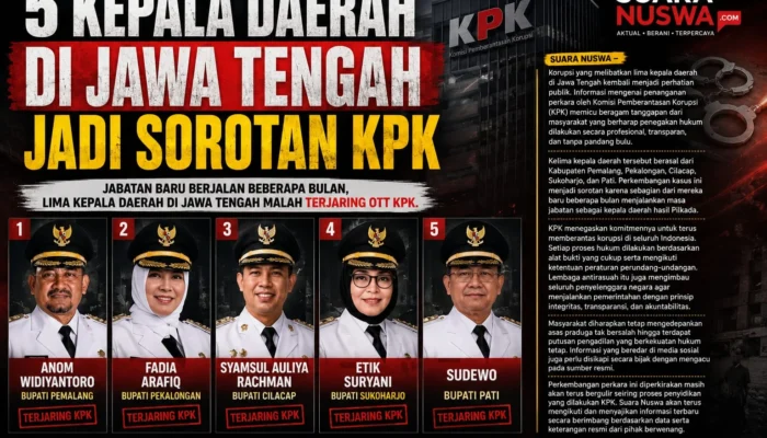 5 Kepala Daerah di Jawa Tengah Jadi Sorotan KPK