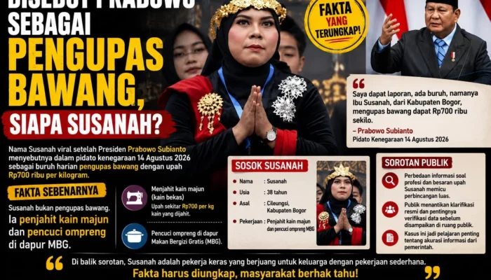 Disebut Prabowo sebagai Pengupas Bawang, Siapa Susanah? Ternyata Penjahit Kain Majun dan Pencuci Ompreng MBG