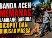 BANDA ACEH MEMANAS, LAMBANG GARUDA DICOPOT DAN DIRUSAK MASSA