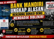 Bank Mandiri Ungkap Alasan Rekening Donasi Demo Mendadak Diblokir