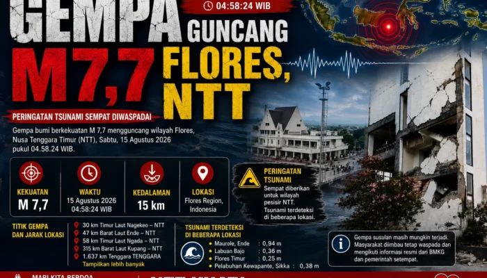 Gempa M7,7 Guncang Flores, Tsunami Sempat Diwaspadai