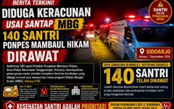 Diduga Keracunan Usai Santap MBG, 140 Santri Ponpes Mambaul Hikam Dirawat